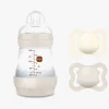 MAM Air Naturgummi Sutter 0-6m & Easy Start Sutteflaske Anti-kolik 160 ml, Neutral