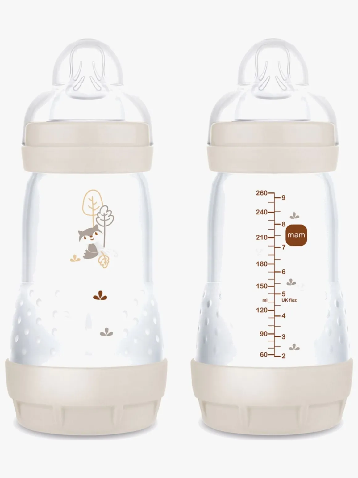 MAM Air Naturgummi Sutter 16-36m & Easy Start Sutteflaske Anti-kolik 260 ml, Neutral