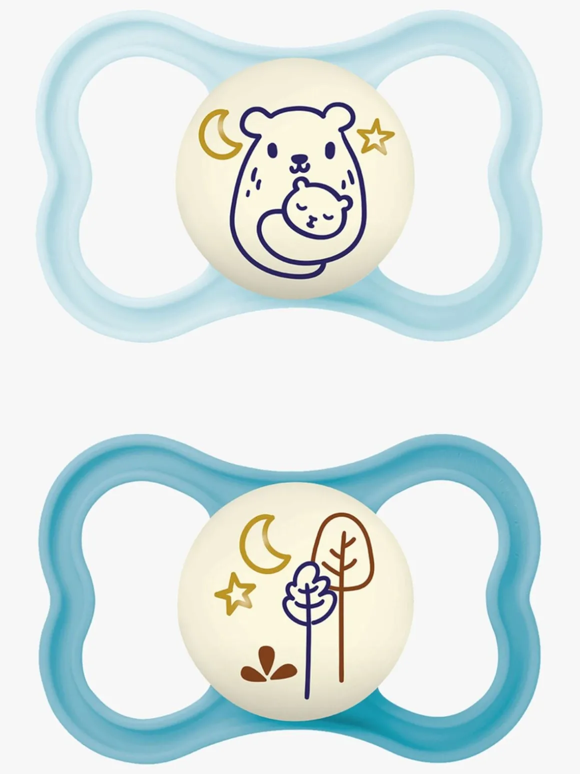 MAM Air Night Silikone Sutter 6-16m, Blå