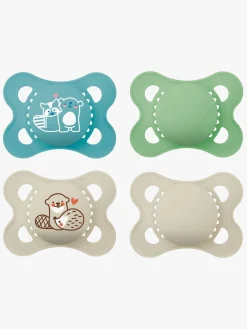MAM Original Naturgummi Sutter 0-6m 4-pak, Blå/Neutral
