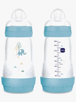 MAM Original Night Silikone Sutter 2-pak & Easy Start Sutteflaske Anti-kolik 260 ml, Blå