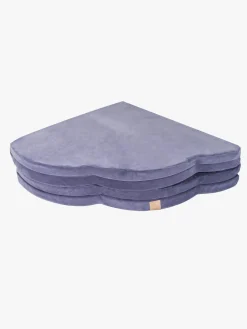 Meowbaby Foam Sammenklappelig Legetæppe Velour 160x160, Blå-grå