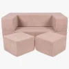 Meowbaby Play Aesthetic Cube  Bygbar Sofa, Pudderrosa