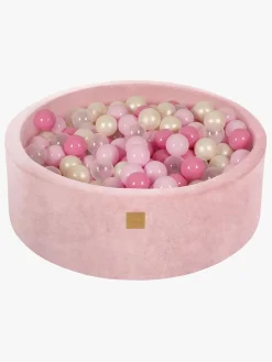 Meowbaby Rund Boldbassin Velour 30x90, Lyserød