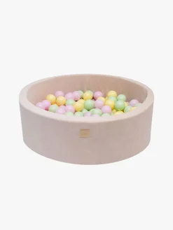 Meowbaby  Rundt Boldbassin Fløjl 30x90, Ecru