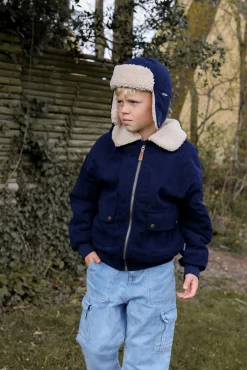 Mikk-Line Manchesterjakke med Teddyfor, Blue Nights