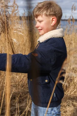 Mikk-Line Manchesterjakke med Teddyfor, Blue Nights