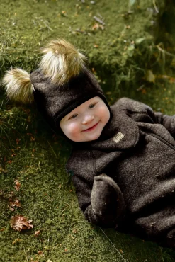 Mikk-Line Ulddragt Merino, Dark Brown Melange