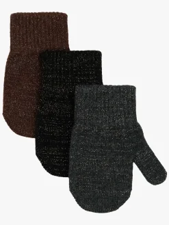 Mikk-Line Vanter Uldblanding 3-pak, French Roast-Black-Antrazite