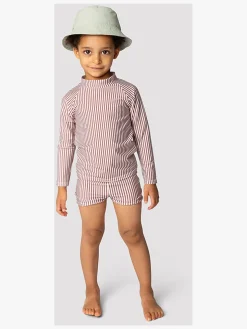 MINI A TURE Gani UV-trøje, Acorn Brown Stripes