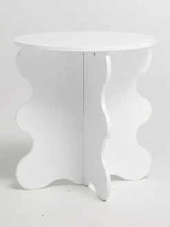 Minitude  Bølget Sidebord, Hvid