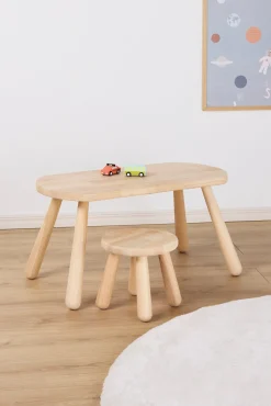 Minitude Minitude Nordic Skrivebord med Rund Skammel, Natur