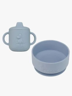 Mumitroldene Spisesæt Silikone, Sky Blue