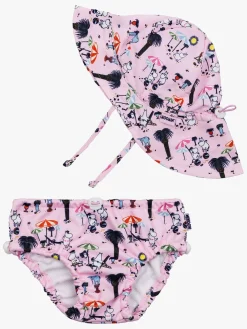 Mumitroldene UV-Sæt Badeble og Solhat, Pink