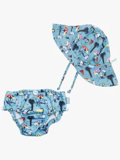 Mumitroldene UV-Sæt Badeble og Solhat, Blå