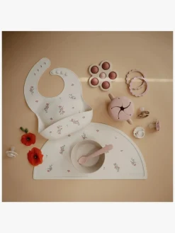 Mushie Dækkeserviet Silikone, Pink Flowers