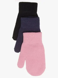 Nordbjørn Lillefjord Vanter 3-pak, Black/Rosebloom/Eclipse