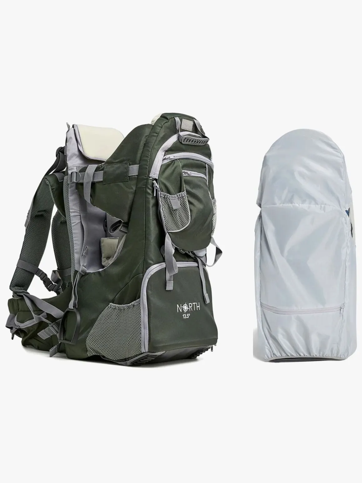 North 13.5 Adventure Plus Bærestol inkl Regnslag, Forest Green