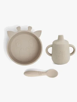 nuuroo Elias Giraf Tallerkensæt 3-pak Silikone, Cobblestone