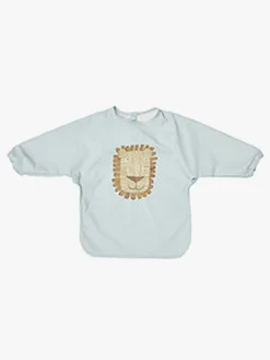 OYOY Lobo Løve  Langærmet Hagesmæk, Ice Blue