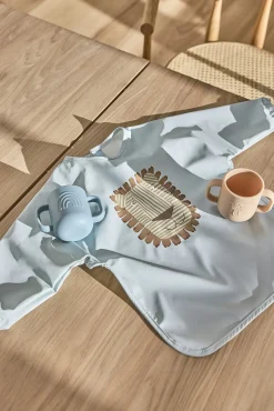 OYOY Lobo Løve  Langærmet Hagesmæk, Ice Blue