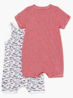 Petit Bateau Onesies, Rød/Hvid