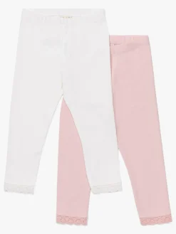 Petite Chérie Atelier Amandine Leggings 2-Pak, Pink/White