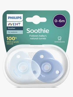 Philips Avent Curved Soothie 0-6 mdr., Blå