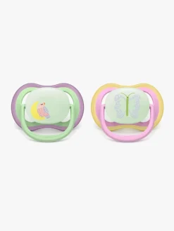 Philips Avent Ultra Air Sut Nat 6-18m 2-pak, Pink/lysegrøn