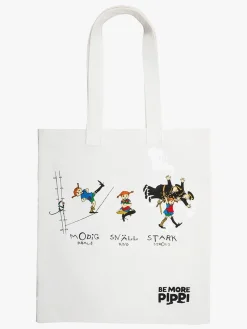 Pippi Langstrømpe Styrke  Øko Stoftaske, Hvid
