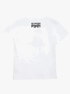 Pippi Langstrømpe  Venlig T-shirt, Hvid