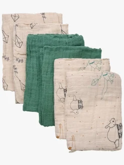 Pippi Tæpper/ Stofbleer i Musselin 6-Pak, Deep Lichen Green