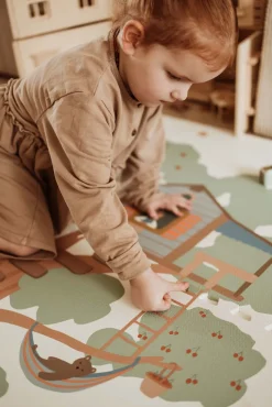 Play&Go Puslespilsmåtte Træhytte 6 Dele