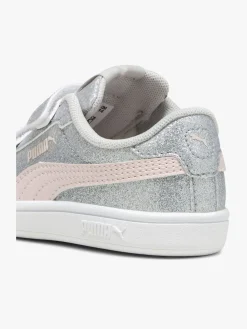 Puma Smash 3.0 Glitz Glam V Infant Sneakers, Glacial Gray/Frosty Pink