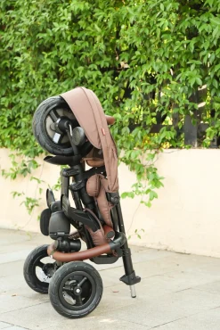 QPlay Rito Delux 6-i-1 Sammenklappelig Trehjulet Cykel, Brun