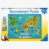 Ravensburger Puslespil Dyr Verdenskort 150 Brikker