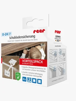 Reer Skabslås 8-pak, Hvid