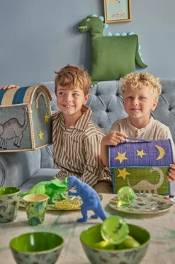 Rice Dinosaur Opbevaringstaske, Grøn/Blå