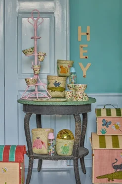 Rice Sommerfugl Opbevaringstaske, Lyserød/Grøn