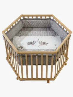 Roba Hexagon Kravlegård med Hjul, Jumbotwins Wood