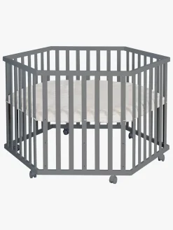 Roba Hexagon Kravlegård med Hjul, Anthracite & Greyish Quilted