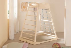 Roba Montessori Indendørs Legetårn med Gynge, Natural/Grey