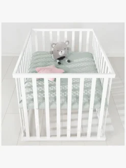 Roba Style Kravlegård med Hjul, White & Green