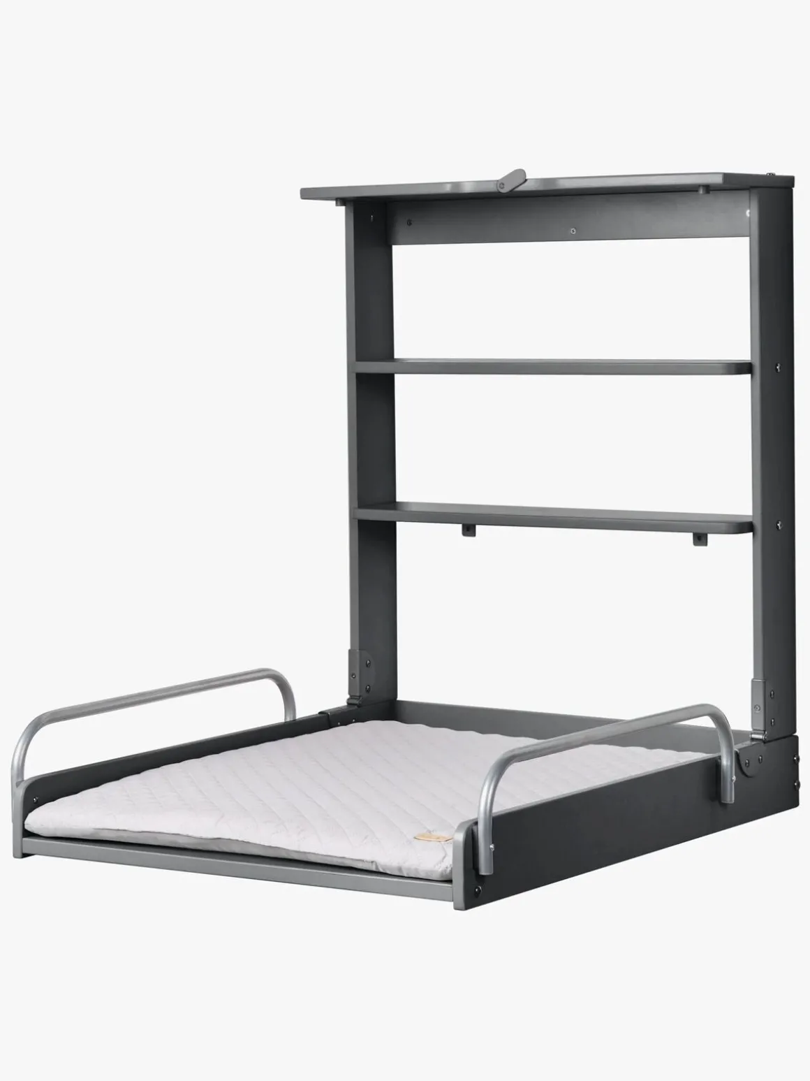 Roba Væghængt Puslebord & Puslepude, Anthracite Lacquered/Silver Grey