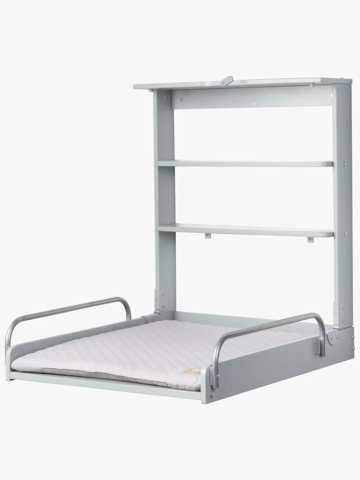 Roba Væghængt Puslebord & Puslepude, Taupe Lacquered/Silver Grey