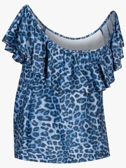 Saltabad Carmen Tankini Top, Blå/Hvid Leo