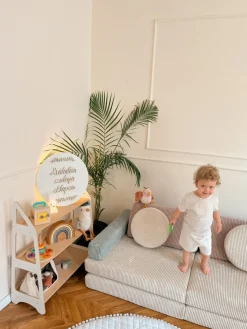 Shappy Play Bygbar Sofa 160x80 cm Kraftig Fløjl, Lollipop