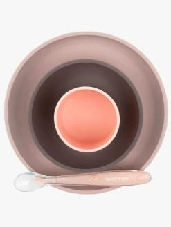 Soft Sili Børneservice 4 dele Lyserød/Aubergine