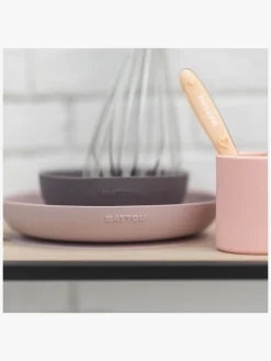 Soft Sili Børneservice 4 dele Lyserød/Aubergine