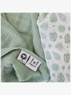 Summerville Organic Tæppe/ Stofble i Musselin 2-pak Øko, Tropical/Green